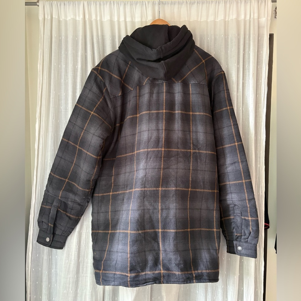 Dickies Men's Coat Water Repellent Fleece Hooded Flannel Shirt Jacket - Picture 6 of 6